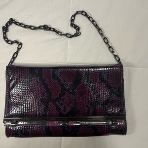 Purple Snake Print Women's Bag